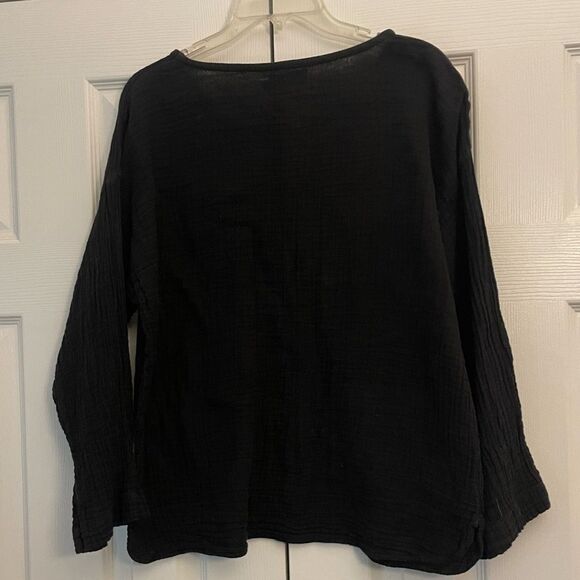 Honest Cotton Black Waffle Weave Tunic size medium - Picture 2 of 5